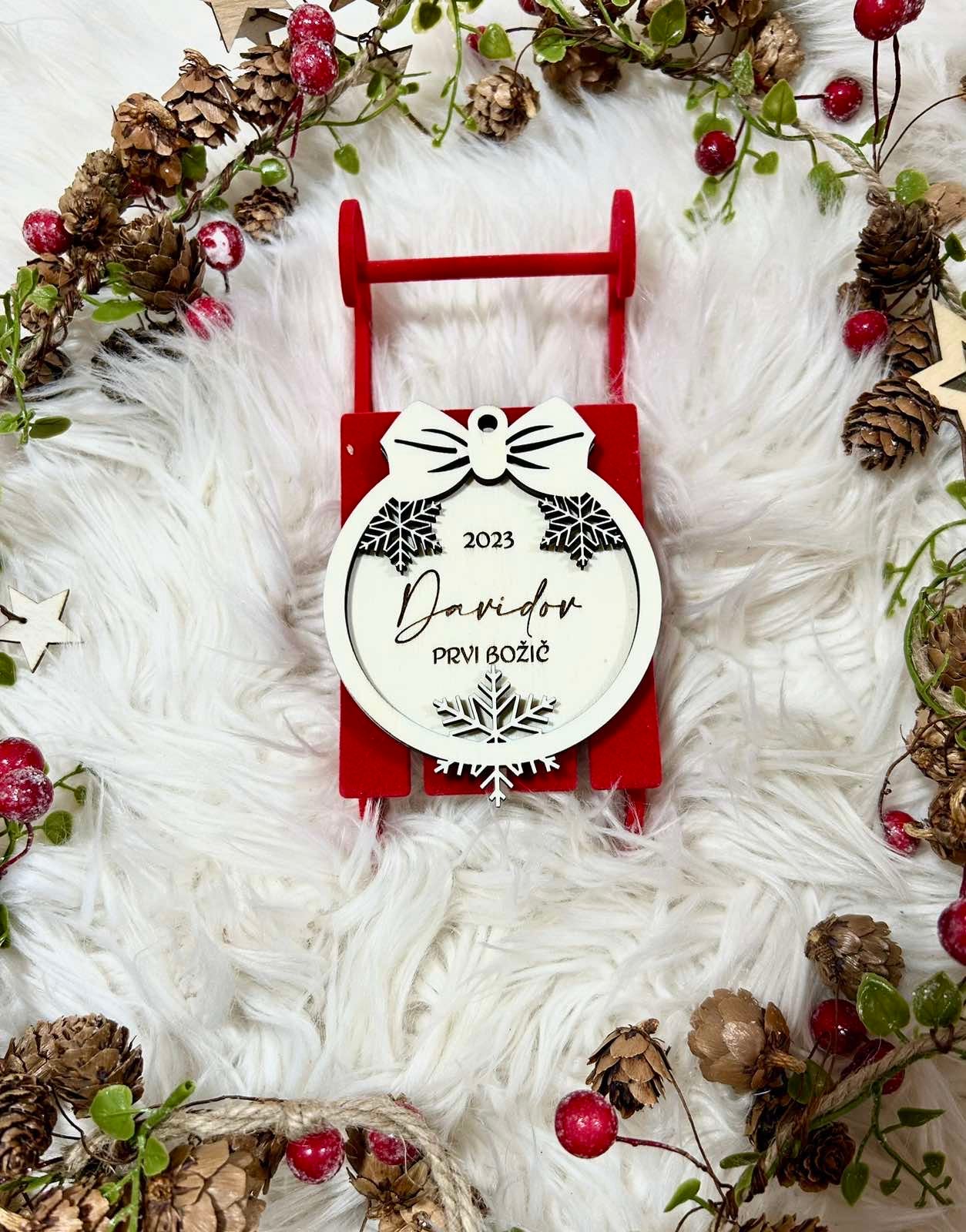 Okrasek za smreko "moj prvi božič"