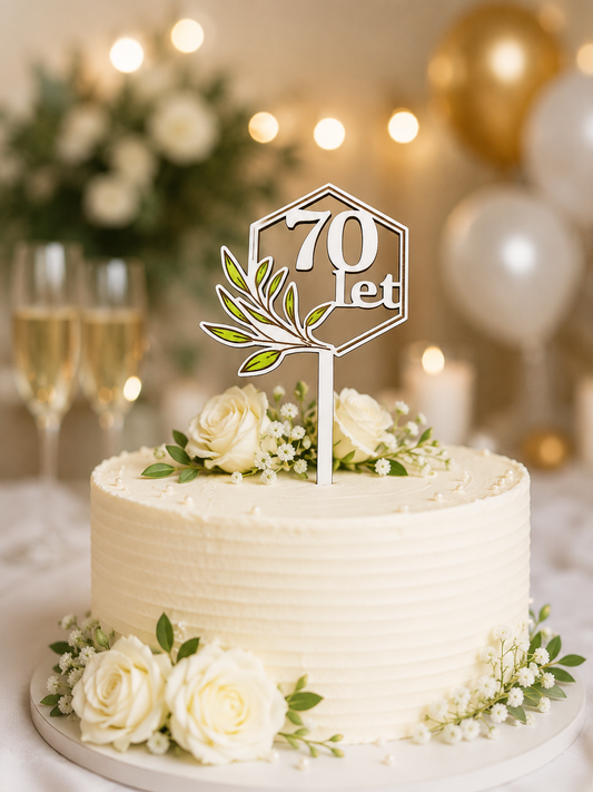 Topper za torto 70 let | Elegantna dekoracija za jubilej